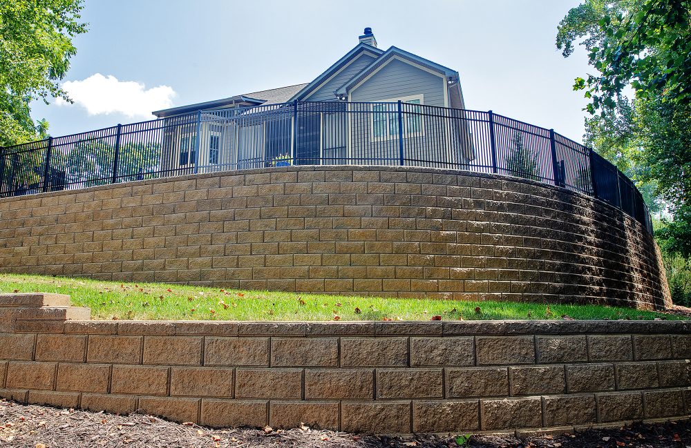 EverLoc Retaining Walls in Sienna manufactured by Johnson Concrete Products